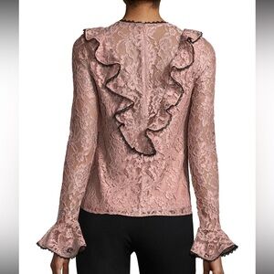 ALEXIS Lace Ruffle Top - Pink